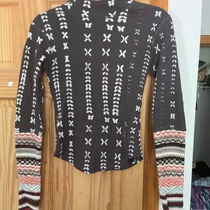 Free People Knitted Cuff Thermal Sweater Size XS
